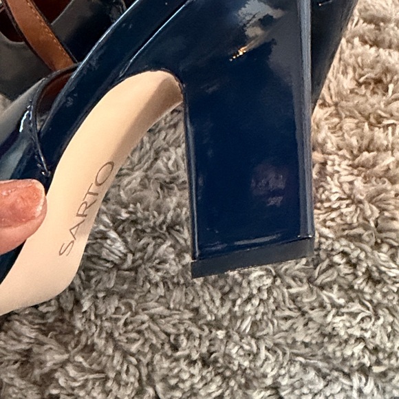 SARTO By Franco Sarto Dark Blue Slingback Heels - Picture 6 of 12